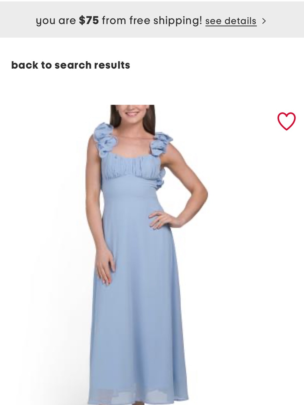 Selfie Leslie Light Blue Ruffle-Shoulder Maxi Dress